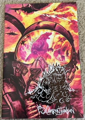 Godzilla #1 IDW [VIRGIN] LTD 500 Camron Johnson boceto y comentario x 2 firmado Foto 1 de 3