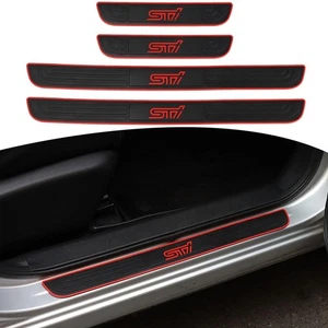 Subaru STI Side Step Guard Scuff Plate Door Sill Protector Door Molding Sticker - Picture 1 of 7