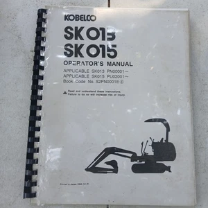 KOBELCO SK013, SK015 Manuale Operatore Escavatore #s2pn0001e 1994 - Foto 1 di 4