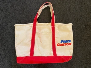 RAR Vintage 90er Price Costco Boot und Tasche Canvas Tasche groß blau und beige - Bild 1 von 8