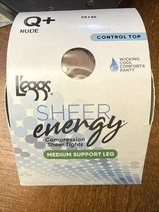 Leggs Sheer Energy Control Top Nude Medium Stützbein Größe Q+ 98148, Neu mit Etikett Neu im Karton - Bild 1 von 7