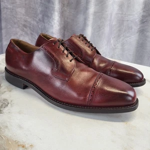 Johnston Murphy Heritage USA Kappe Zehe Oxford-Schuhe Herren Größe 12 D burgunderrot - Bild 1 von 18