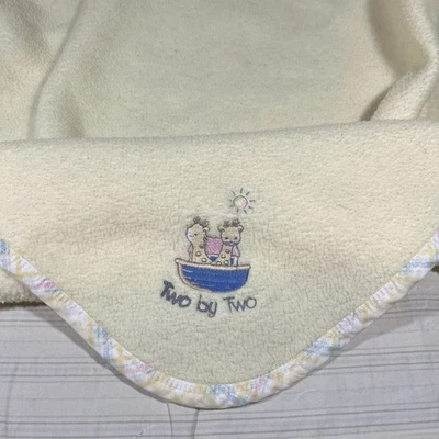 De Colección Honors Dos por Dos Animales Barco Arca de Noé Amarillo Bebé Manta Borde a Cuadros N1 Foto 1 de 4