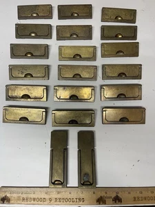 20x Vintage Kieler Messing flach bündig Möbel Schublade Drop Pulls Messing N-11488 11487 - Bild 1 von 14