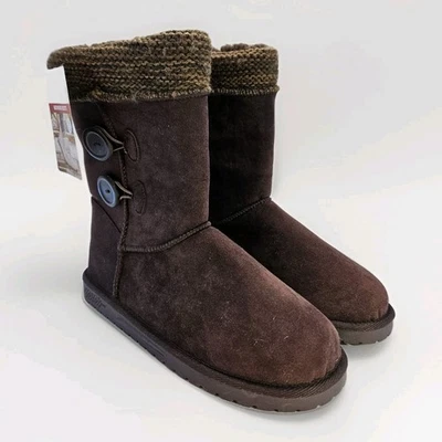 Botas Muk Luks Essentials para mujer, talla 9, marrones, resistentes al agua, nuevas con etiquetas, forradas Foto 1 de 4