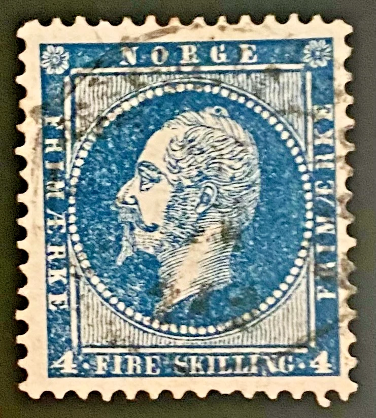 Sello Noruega 4 Rey Habilidad Oscar Año 1856 NK 4 Mi 4 SC 4 Foto 1 de 1