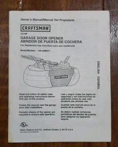 Craftsman Garagentoröffner Modell 139.5398511 Bedienungsanleitung 1/2 PS SEARS - Bild 1 von 6
