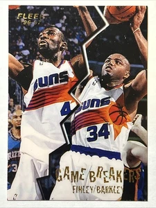 Tarjeta #12 Fleer Game Breakers 1996-97, Charles Barkley/Michael Finley - Imagen 1 de 2