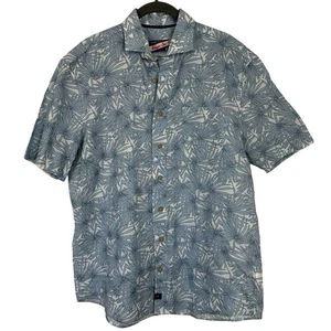Johnnie-O Hangin' Out Leinenhemd Herren Medium Golfblau Tropical Resort Coastal - Bild 1 von 12
