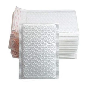25 Pack 4x6 Inches Small White Poly Bubble Lined Mailers Padded Shipping - Photo 1/8