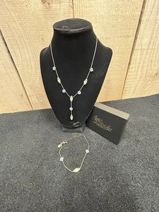 Vintage signiertes Park Lane Aqua Glow Halskette und passendes Armband Set J116 - Bild 1 von 12