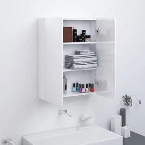 Armario de espejo de baño MDF brillante 60x15x75 cm Multicolor Hogar vidaXL - Imagen 1 de 35