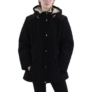 Laundry by Shelli Segal Womens Navy Quilted Coat Outerwear Plus 2X BHFO 7551 - Picture 1 of 2
