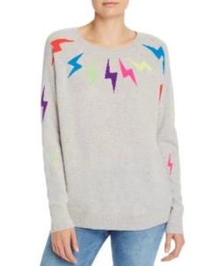 Aqua Sweater 100% Cashmere Women's Size Small Grey Multicolor LightningPullover - Picture 1 of 6