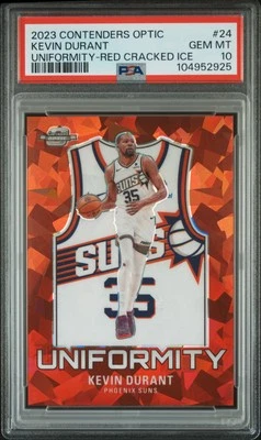 2023 Contenders Optic KEVIN DURANT #24 Uniformity Red Cracked Ice /175 PSA 10 - Image 1 of 2