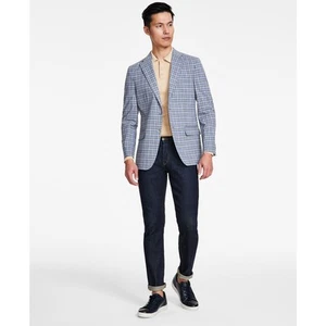 Tommy Hilfiger Men's Modern-Fit Windowpane Sport Coat Blue 38S B4HP $295 - Picture 1 of 4