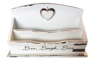 Shabby Chic LIVE,LAUGH.LOVE STORAGE UNIT LETTER RACK 27x10x15.5 cm - Picture 1 of 6