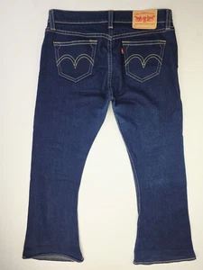 Levi's Type 1 Size 14m Womens 32" Inseam Logo Tag Tough Boot Blue Denim Jeans - Picture 1 of 12