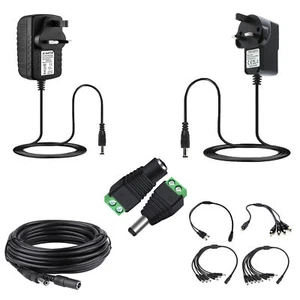 12V 1A 2A AC/DC Power Supply Adapter DCE Cables For LED Strip Lights CCTV Camera - Picture 1 of 31