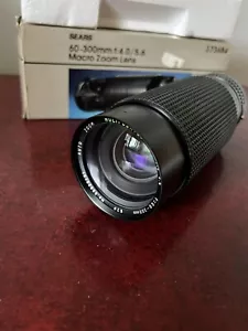 Sears Macro Zoom 60-300mm f/4.0-5.6 Lens with Caps - Picture 1 of 6