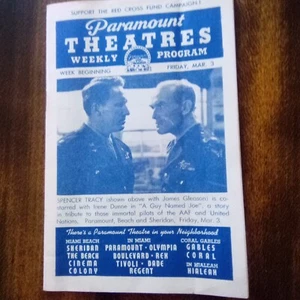1943 Paramount Theatres Weekly Program Spencer Tracy Cover - Picture 1 of 4