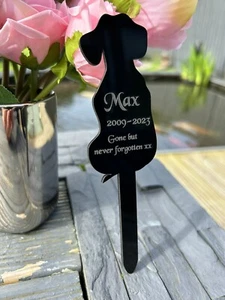 Pet Memorial Plaque Dog Gifts with Stake Marker Personalised for Garden Outdoor - Picture 1 of 6