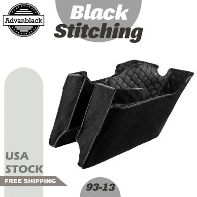 Black Stitching Extended Bag Liner Fits Advanblack Stretched Saddlebag 1993-2013 - Image 1 of 4