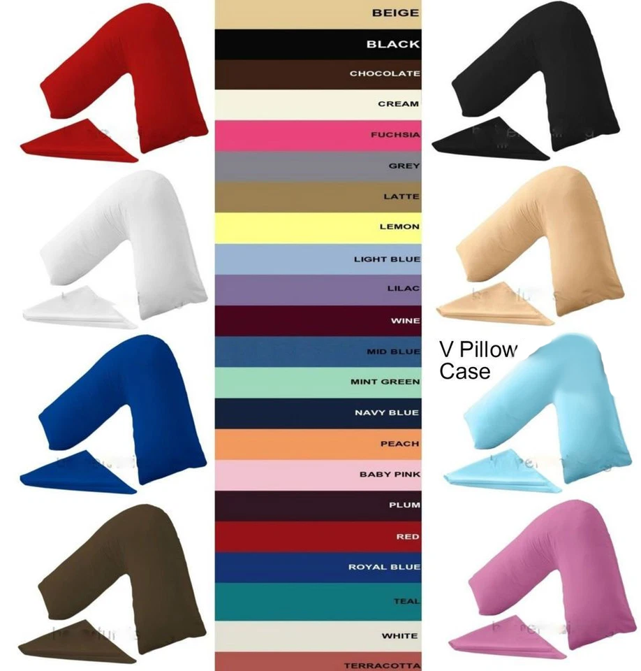 100% Cotton V-Shaped Pillow Case Pregnancy Neck Orthopedic Pillow Cover Support - Image 1 of 1