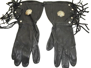 Ladies Harley Davidson Black Leather Gauntlets Sz Large - Picture 1 of 7
