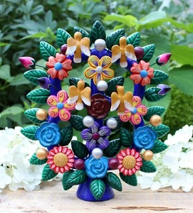 Tree of Life Large Size Handmade Clay Birds Flowers & Leaves Mexican Folk Art - Picture 1 of 15