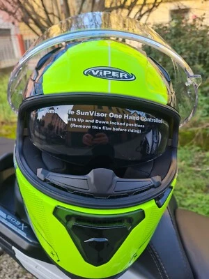 casco integrale, Viper nuovo, colore giallo blu. - Immagine 1 di 4