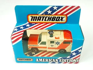 1983 MATCHBOX DIECAST CAR AMERICAN EDITIONS PARAMEDICS AMBULANCE FACTORY SEALED - Picture 1 of 7
