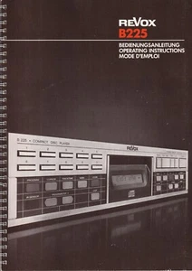 Bedienungsanleitung-Operating Instructions für Revox B 225  - Afbeelding 1 van 1