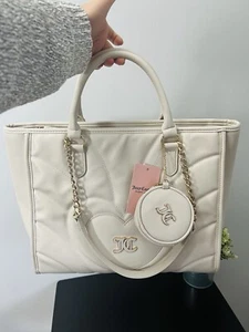 Juicy Couture only You Tote Crystal White Large Tote Shoulder Bag NWT - Picture 1 of 12