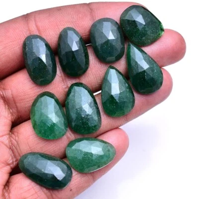10 Pcs Natural Green Aventurine Checker Cut 18mm-23mm Untreated Loose Gemstones - Image 1 of 4