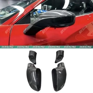 Fits Ferrari 488 GTB Spider Dry Carbon Fiber Rearview Mirror Shell Cover Replace - Imagen 1 de 14