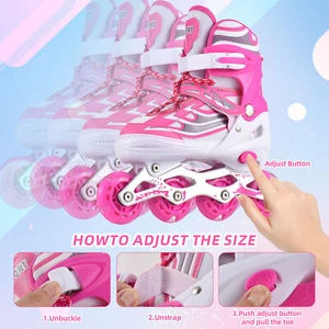 Breathable Kids Inline Skates Size 28-41 Beginner Friendly & Eco-safe - Picture 1 of 9