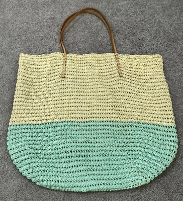 XL BOLSO DE MANO/PLAYA TEJIDO DE MERONA- 19” X 18” Foto 1 de 4