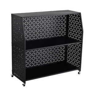 Portable Bar Table, 3-Tier Shelves, Mobile Bar Table For Events, Party, Camping - Picture 1 of 12