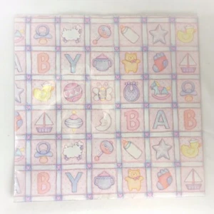 Vintage Gift Wrapping Paper Baby Shower Two 20x30” Sheets Pink - Picture 1 of 3