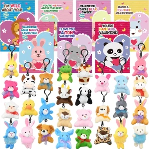 28PCS Valentine'S Day Mini Plush Animals Toys, Small Stuffed Animal Keychain Ani - Picture 1 of 7