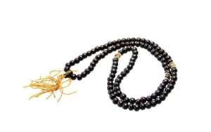 Mala - Perles 7 mm - Bois & Oeil de Tigre - Nepal S4-11 - Picture 1 of 1