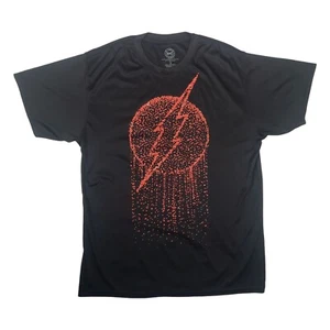DC Comics Mens The Flash Raised Graphic Performance T-Shirt Black Red Size M - Picture 1 of 6