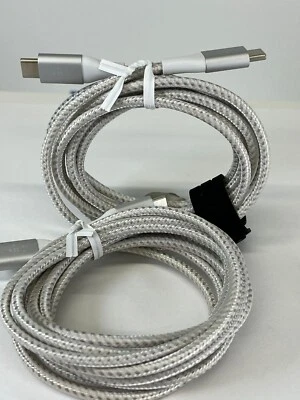 Lot of 20 - Belkin USB-C to USB-C Braided Charging Cable - 6.6ft White - Used - Image 1 of 4