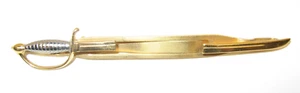 Vintage Swank Sword/Rapier Tie Bar Clip, Yellow Gold Tone Base Metal, Nice! - Picture 1 of 6