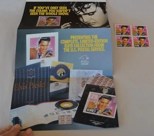 VTG US Postal Service Promotional Flyer & Block 4 29-cent Elvis Stamps #2721 - Picture 1 of 9