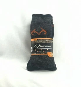 2 Paia Calze Termiche Realtree Uomo Nero Grigio Marmo Pesanti Taglia 10-13 - Foto 1 di 2