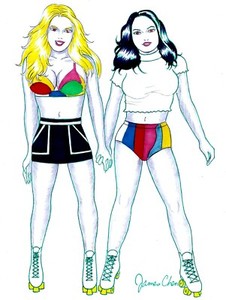 CAMILLA MENDES LILI REINHART BETTY & VERONICA ORIGINAL COMIC ART 2 ON CARD STOCK