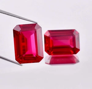1 Pair 9x11 MM Natural Mozambique Blood Red Ruby Radiant Cut Loose Gem Certified - Picture 1 of 7