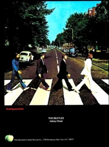 1969 The Beatles "Abbey Road" Apple Records Release Industry Promo Reprint Ad - Picture 1 of 1